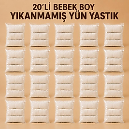 20’li bebek yıkanmamış yün yastık
