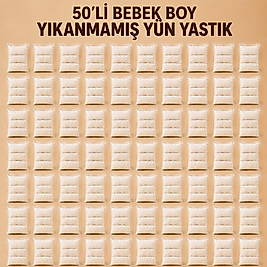 50’li yıkanmamış yün yastık set