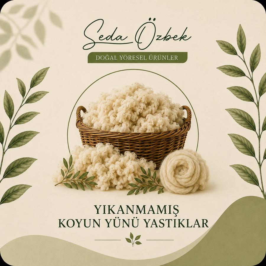 Yıkanmamış yün yastıklar